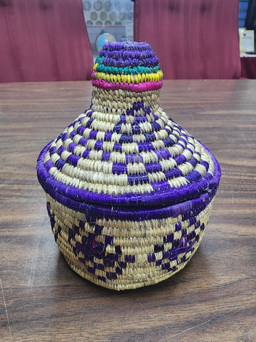 Handwoven Basket with Lid #25-155