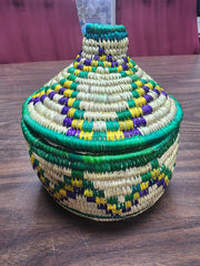 Handwoven Basket with Lid #25-156