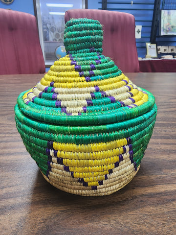 Handwoven Basket with Lid #25-161