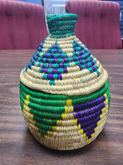 Handwoven Basket with Lid #25-167