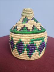 Handwoven Basket with Lid #25-184