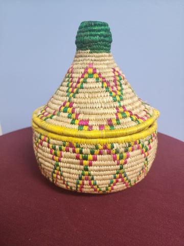 Handwoven Basket with Lid #25-186